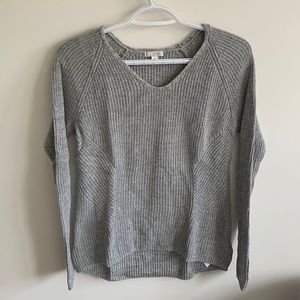 Grey and white knit long sleeve